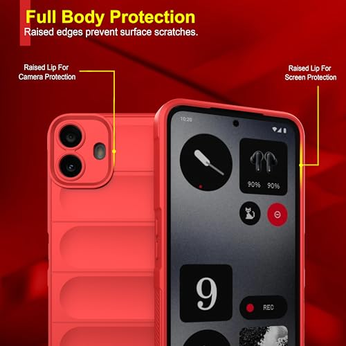 Image of amazon basics Back Case Cover for CMF by Nothing Phone 1 | Compatible for CMF by Nothing Phone 1 Back Cover | Liquid Silicon Magic Case with Camera Protection | Red