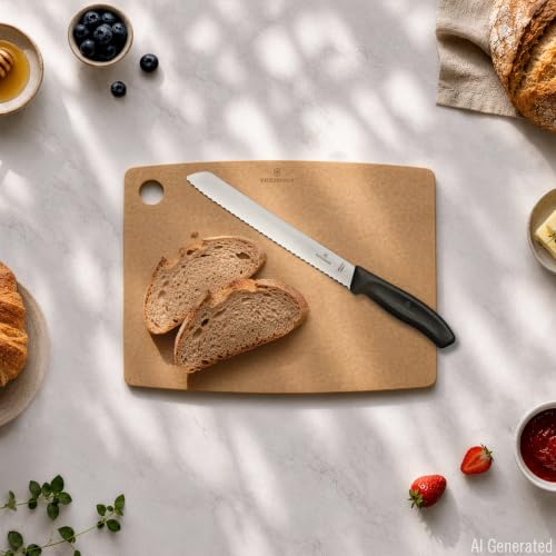 Foto von Victorinox Swiss Classic, Profi Brotmesser, Extra Scharfe Klinge, Wellenschliff, 21 cm, Robuster Kunststoffgriff, Rostfreier Stahl, schwarz
