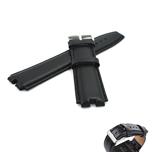 MOTONG Replacement Band for Pebble Steel 2 - Fits Pebble Steel 2 with 22mm lugs(Leather Black)