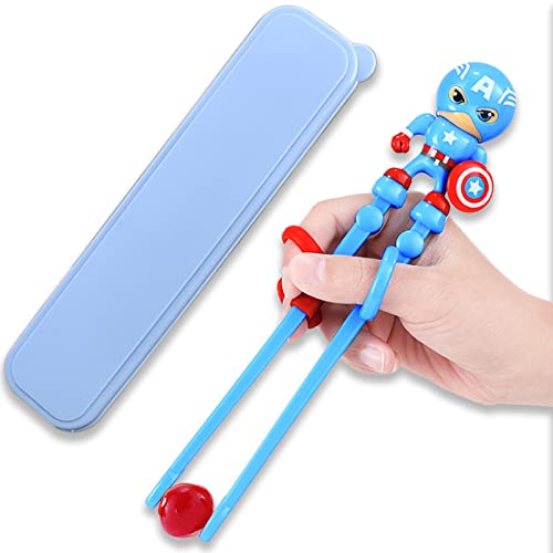 Essstäbchen, Cartoon Stäbchen mit Box ABS Chopsticks Abnehmbares Hilfsmittel -5-95℃ Wiederverwendbar, Verstellbarer Ring Cover
