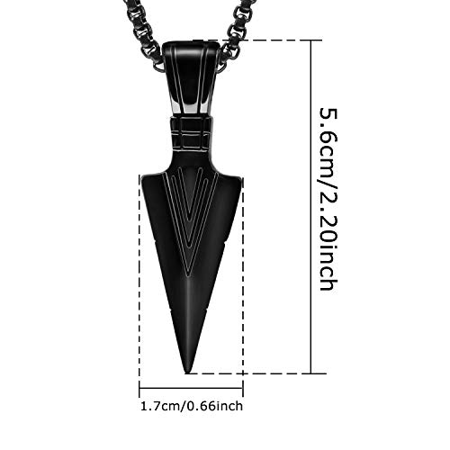 Image of Necklace for Men Stainless Steel Necklace for Women Triangle Necklace Arrowhead Pendant Necklace Charm Pendant with Chain Link Classic Fashion Jewelry for Boys Teens and Girls Unisex