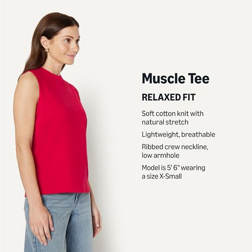 Image of Amazon Essentials Women's Relaxed-Fit Cotton Muscle Tee
