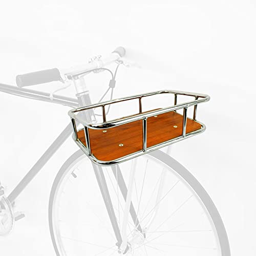 TentHome Frontgepäckträger Fahrrad Gepäckträger vorne Holz Fahrradkorb...