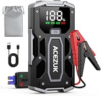 ACEZUK Starthilfe Powerbank 6000A (Bis Zu 7,0L Benzin Oder 5,5L Diesel) Auto Starthilfe mit LED-Taschenlampe, großen Bildschirm