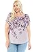 LEEBE Plus Size Crew Neck Dolman Short Sleeve Print Top (1X-5X) (Teal Paisley/Lt. Blue 4X)