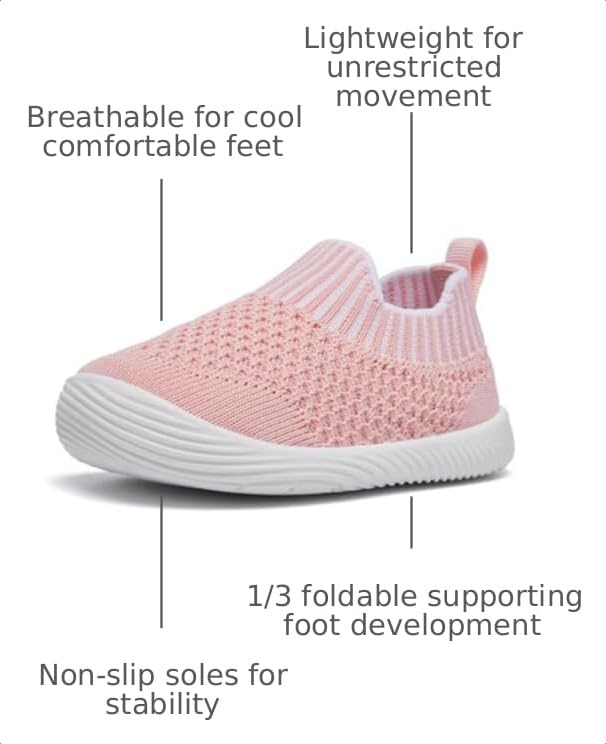 Image of MORENDL Baby Toddler Walking Socks Non-Slip Breathable Unisex Casual Sneakers