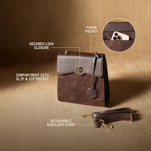 Image of Theater Peggy Satchel Bag for Women | Vintage Structured Crossbody Handbag | Faux Leather Panel with Turn Lock Closure | Classic Medium Shoulder Purse