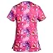 Scrub Tops for Women Stretchy Vneck Short Sleeve Cute Floral Animal Printed Holiday Nursing Pocketed Working Uniforms