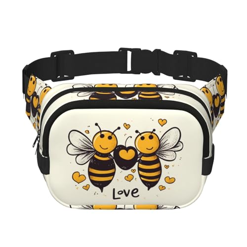 Sac banane homme et femme Snow Mountain Wild Wolf réglable pour entraînement running