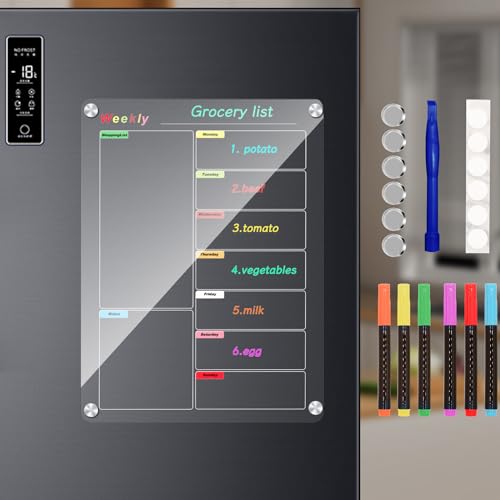 Bysameyee Fridge Calendar Meal Planning Board