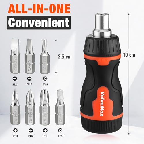 Image of ValueMax 8-in-1 Stubby Screwdriver, Quick-load Mechanism