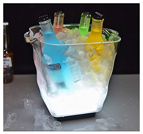 ZJFHEYUO Cubo de Hielo Cubo de Hielo, Cubo de Hielo, Enfriador de champán Barra de Bebidas Cubo de Hielo 5L Cubo de Hielo Colorido, Cubo Enfriador Barril de champán Transparente A