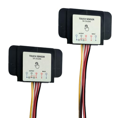 Image of Blackt Electrotech BT80MR (2 PC PACK) Touch Sensor Switch for Bathroom Mirror LED Light - Capacitive Touch Light Switch 5-12VDC Smart Glass Capacitance Sensor Module (5 Amps Two LED with Dimming)