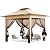 VIVOHOME Pop Up Gazebo 10x10ft Outdoor Canopy Tent with Mosquito Netting & 2 Tiers Roof for Patio Garden Backyard, Beige