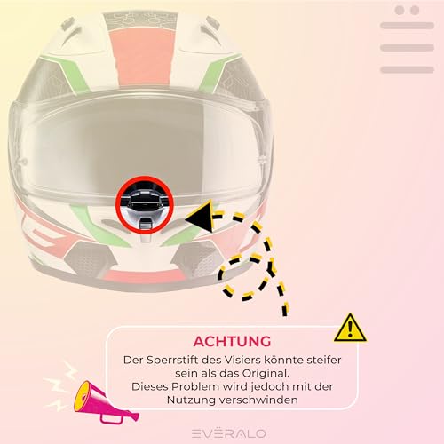Everalo Kompatibel mit Hjc is 17 Visier - Fg17 - FgSt - C70 - C70n - HJ 20M - Helm Visier hjc is 17 Pinlock Ready - Anti-Kratzer (Schwarz 80%)