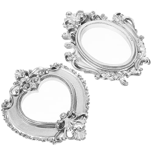 Genérico 2 Piezas Mini Accesorios Para Marcos De Fotos Mini Marcos De Fotos a Granel Mini Marcos Plateados Decoración De Oro Marcos De Collage Decoración De Mesa Retro Adornos Resina Silver
