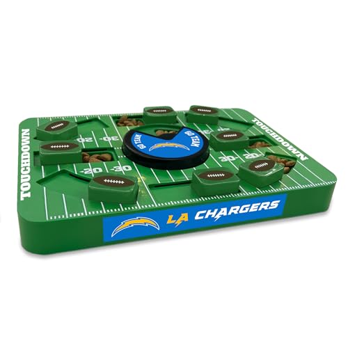 Image of Pets First NFL Los Angeles Chargers Large Puzzle Toy for Dogs, Slow Feeder Board for Pets, New Bigger Size, Interactive Doggie Treat Toy