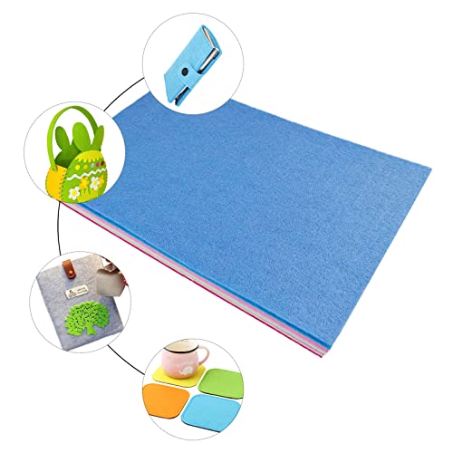 Image of Jtnohx Stiff Felt, 2mm Thick Felt Sheets for Crafts, 8 inchx12 inch Hard Felt Fabric Squares 8Pcs for DIY Projects (Pink Blue Series)