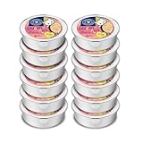 Pets Deli Junior Katzen Nassfutter Saucen Menü Lachs- & Hühnerfilet, mit Omega-3, zarte Filets in Sauce für Kitten & Jungkatzen, 12x85g