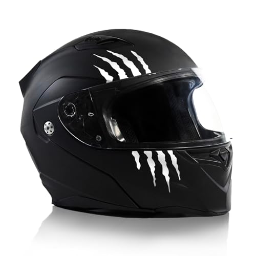 Finest Folia Set di 2 adesivi per casco da moto, 7,5 x 7,5 cm, autoadesivi, impermeabili, K173 (bianco lucido)