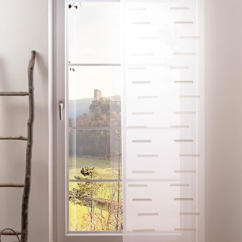 SCHÖNER LEBEN. Schiebegardinen Meterware Scherli Barcadi Streifen wollweiß braun 60cm
