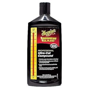 Meguiar’s Mirror Glaze M10508 Ultra-Cut Compound – Professional Grade Formula with Fast Cutting Action that Removes Scratches, Heavy Swirls and More – 8 Oz