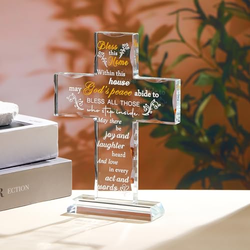 Cruz de cristal decorativa, armonía y luz para tu salón o dormitorio 2