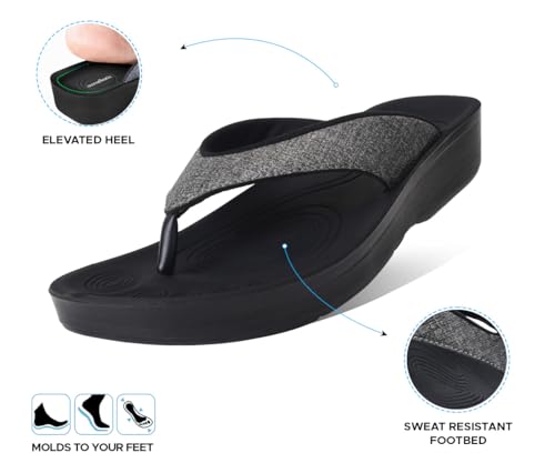 Image of AEROTHOTIC Original Orthotic Comfort Thong Style Flip Flops Sandals for Women with Arch Support for Comfortable Walk