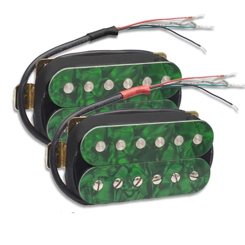 エレキギターピックアップ カラーパネル付き6弦ダブルコイルピックアップ、STエレキギターに適したエレキギター改造フラットヘッドピックアップ(Set E)