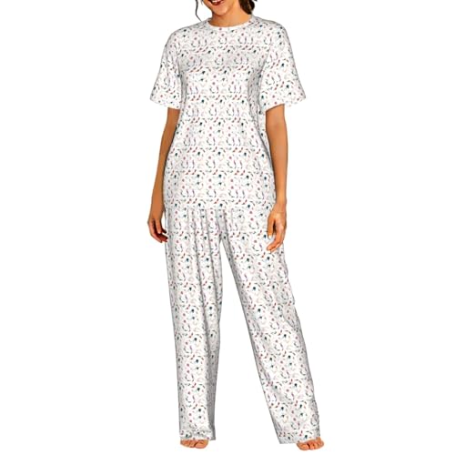Pyjama léger à manches courtes pour femme avec imprimé escarpins chic