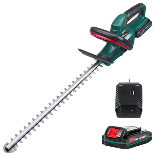 POSENPRO 20V Cordless Hedge Trimmer, Lightweight Handheld Garden Cutter, Cordless Hedge Cutter with...