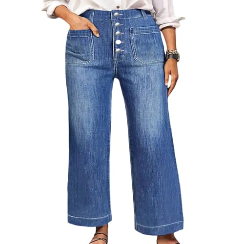 Plus Size Straight Leg Jeans for Women Work Jeans for Women Womens Wide Leg Jean High Waisted Sidefeel Jean Baggy