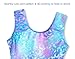 Domusgo Gymnastics Leotards for Girls 5-6 Years Old Green Purple Leopard Sparkly One Piece Tumbling Outfits