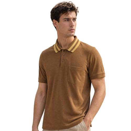 Image of Nobero Striped Collar Regular Fit Polo T Shirt for Men | Polo t-Shirts for Men | Regular Fit | Striped Collar | Premium Fabric | Casual & Smart Casual