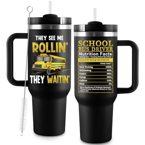 COCOGIFTS Bus Driver Appreciation Gifts, School Bus Driver Christmas Gifts for Women Men, 40oz...