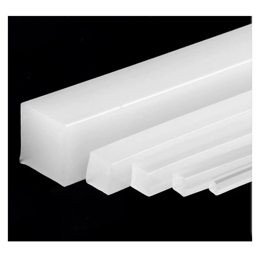 Gaohuaf White 1Pcs Silicone Square Strip, Solid Silicone Rubber Sealing Strips High Temperature Resistant Thick 1-30Mm Width 2-100Mm(20X20mm-1M)