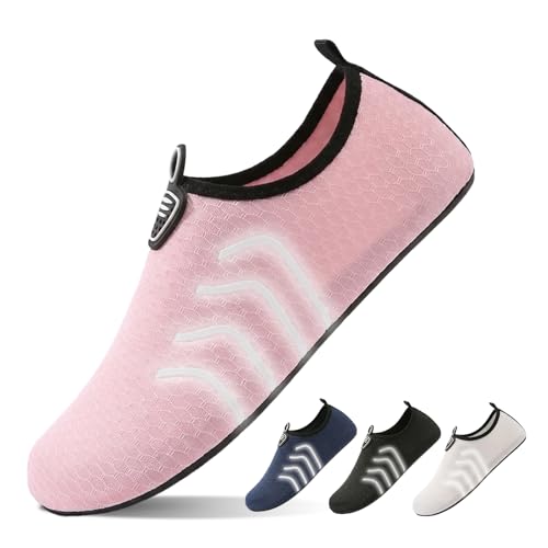 Water Shoes with Reflective Beach Swim Shoes Lightweight Barefoot Aqua Quick Dry Breathable Swim for Women Men Surfing Running Driving Pool Yoga