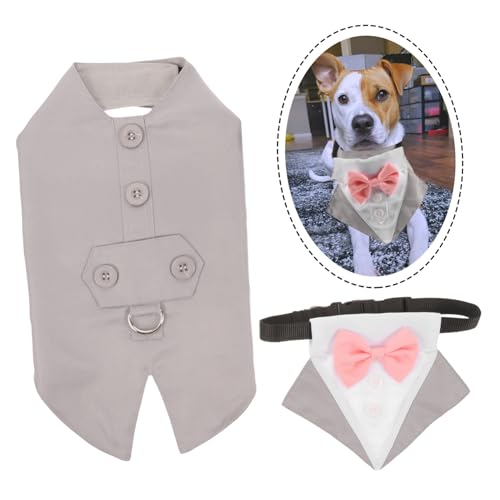 Disfraz de esmoquin para perro con pajarita y bandana miniatura 7