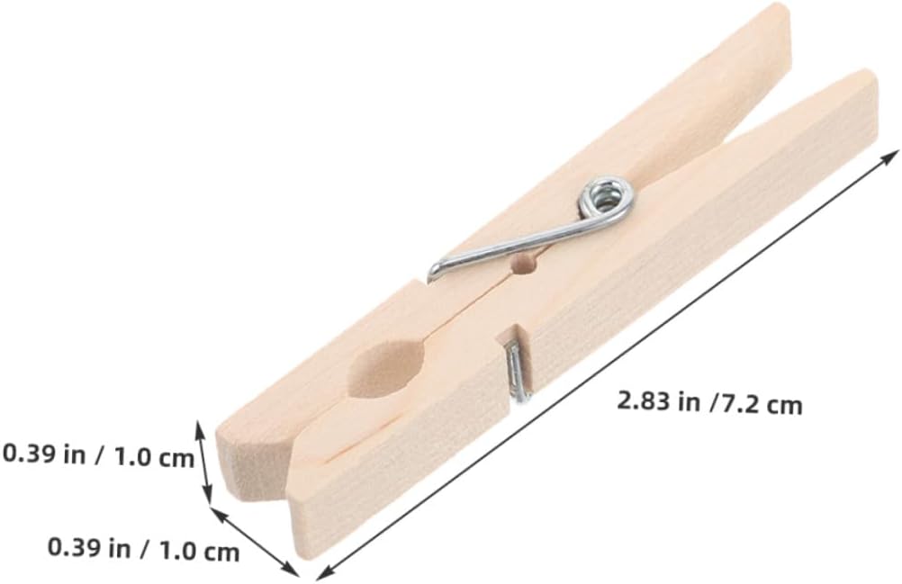 150pcs Wooden Clothespins Laundry Clips Multi-Function Clothes Pins with Spring for Hanging Socks Towels Photos Home Organization and Craft Projects