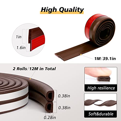 Door Draft Stopper & Weather Stripping For Doors/Windows（2 Pc），Weather Stripping Door Seal(3 M*4) For Door Frame And Window Soundproofing And Waterproofing 39 In ，Door Seal （1M）Dust And Noise #TOP2