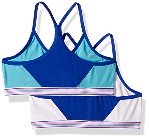 Hanes Big Girls' Comfort Flex Fit Seamless Thin Strap Racerback 2-Pack, Bright Blue Wat, Small #TOP1