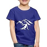Spreadshirt Skifahrer Bei Abfahrt In Den Bergen Kinder Premium T-Shirt, 110-116, Königsblau