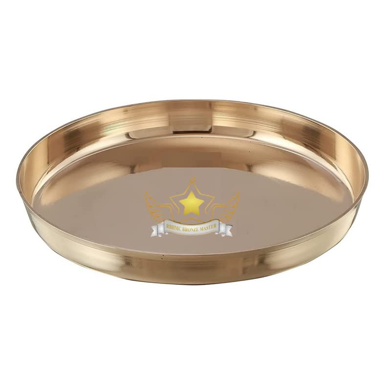 Bronze Dinner Thali/Kansa Handmade thali for Dinner 10 Inch (Weight 600 to 750 GMS)