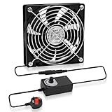 Computer Fan 120mm PC cooling Fan with AC Pliug 220V PC Fan DC 3-12v Adjustable Speed Brushless Case Cooling Fans for PC, Server Cabinet, TV Box, AV Cabinet, Router, Greenhouse (1)