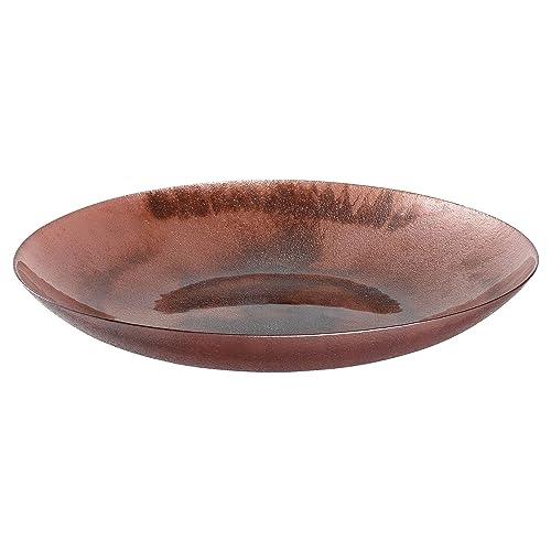 LEONARDO HOME Poesia Dekoschale aus Glas, runde Design-Glasschale mit schimmernder Oberfläche, handgefertigt, Höhe 7,5 cm, Durchmesser 50 cm, rosé, 050638