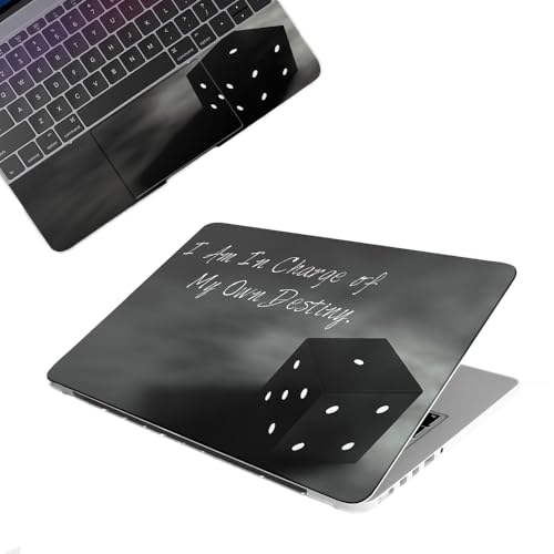 Galaxsia™ Black Cube Quote Top+Wrist Pad Vinyl Laptop Skin/Sticker/Cover Upto 15.6 Inches Laptops Laminated-Removable-HD Quality Compatible for Hp-Dell-Sony-Lenovo-Asus etc.(15x10 Inches)