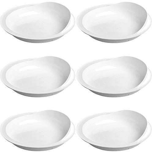 Providence Spillproof 9" Scoop Plate High-Low Adaptive Bowl - 6 Pack - Dish for Disabled, Handicapped, and Elderly Adults with Special Needs from Parkinsons, Dementia, Stroke or Tremors - PSC 996