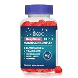Magnesium Complex 14-in-1 Gummies Sugar-Free – with Ashwagandha, L-Theanine, D3 & Zinc – Cortisol Supplements for Women – Berry Flavor 90 Gummies 45 Servings