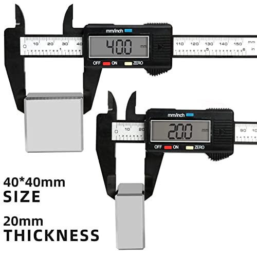 Findmag 40X40X20Mm Neodymium Block Magnet, N52 Heavy Duty Neodymium Magnets, Super Strong Permanent Magnet Disc, The World's Strongest And Most Powerful Rare Earth Magnets - One Piece #TOP1