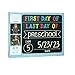 Pearhead First and Last Day Chalkboard Signs, Reusable And Erasable Chalkboard, Ideal Photo Memory Prop for School Milestones, Includes 2 Chalk Signs With White and Yellow Chalk